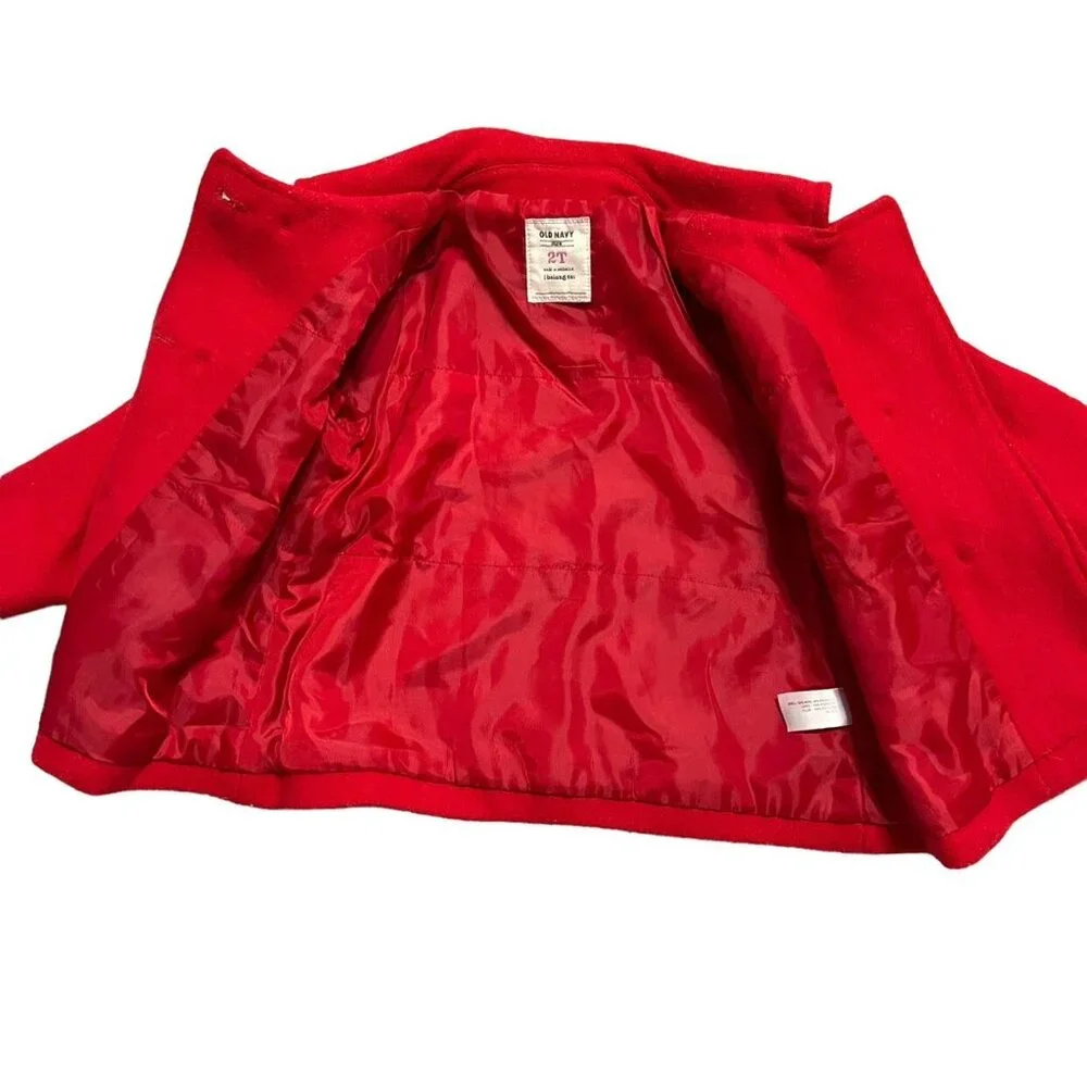 Old Navy 2T Red Double Breasted Peacoat